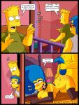 1girl bart_simpson breasts comic homer_simpson marge_simpson milf milhouse_van_houten nipples penis sex text the_simpsons vaginal