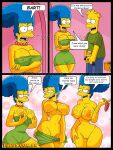 1boy 1girl bart_simpson breasts comic incest marge_simpson milf mother_&_son nipples panties penis the_simpsons vaginal