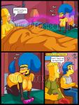 1girl bart_simpson breasts comic homer_simpson marge_simpson milf milhouse_van_houten nipples text the_simpsons