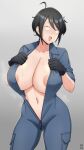  1girl big_breasts female_focus female_only handplug short_hair solo_female solo_focus tagme 