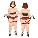 ass big_breasts cat_ears cat_tail family_guy fishnets glasses high_heels meg_griffin nipples panties tail_plug thighs