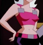  batman_beyond belly_button beltskirt bobbi_blade_sommer breasts dc_comics dcau midriff pink_topwear 