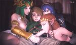 1_boy 1boy 3_girls 3d 3girls animated ass blue_hair blush breast breasts brown_hair caressing_testicles crossover fellatio fire_emblem fugtrup gif green_hair hair harem kid_icarus link lucina multiple_girls nipples nude oral palutena penis pointy_ears princess_zelda smile super_smash_bros. teamwork testicles the_legend_of_zelda uncensored watching zelda