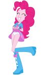 1girl boots cartoon cute equestria_girls friendship_is_magic long_hair mlp my_little_pony panties pantyshot pink_hair pinkie_pie render simple_background skirt smile suggestive transparent_background upskirt white_panties