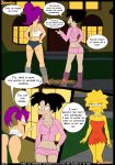 amy_wong big_breasts breasts comic croc_(artist) english futurama lisa_simpson marge_simpson milf the_simpsons turanga_leela yellow_skin