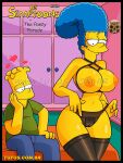 1boy 1girl bart_simpson breasts comic incest marge_simpson milf mother_&_son nipples panties the_simpsons