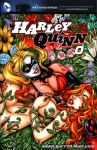 2_girls 2girls audrey_2 batman_(series) blonde_hair blue_eyes comic_cover dc_comics elbow_gloves face_paint female_only fingerless_gloves flowers garrett_blair green_eyes hair hand_bra harley_quinn ivyquinn looking_at_viewer makeup mask multicolor_hair multiple_girls nude poison_ivy red_hair twin_tails vines