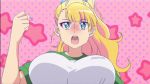 1girl animated animated_gif anime big_breasts blush bouncing_breasts breasts clothing ecchi galko gif oshiete!_galko-chan running silly_face