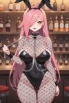  ai_generated bunny_ears_headband bunny_outfit fishnets long_hair nenefthivt pink_hair playboy_bunny playboy_bunny_leotard solo tagme vtuber 