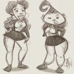 black_and_white dark_skin dijonay_jones disney drawing penny_proud the_proud_family thick