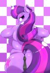 1girl 2015 anthro anus ass braffy breasts close-up curvy cutie_mark dock equine female friendship_is_magic furry hair half-closed_eyes high_res horn long_hair looking_at_viewer looking_back mammal multicolored_hair my_little_pony nude overweight purple_eyes purple_fur purple_skin pussy rear_view twilight_sparkle uncensored unicorn