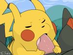  2016 ambiguous_gender duo erection excadrill faceless_male fellatio gif insomniacovrlrd male nintendo oral penis pikachu pokemon sex tapering_penis tongue video_games 