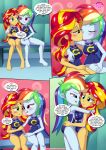 2_girls 2girls clothed comic equestria_girls equestria_untamed friendship_is_magic humanized kissing multiple_girls my_little_pony one-piece_swimsuit physical_education rainbow_dash rainbow_dash_(mlp) sunset_shimmer sunset_shimmer_(eg) swimsuit yuri