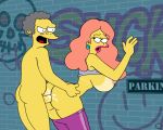 big_ass big_breasts big_penis breasts dat_ass moe_szyslak nano_baz nipples penis the_simpsons yellow_skin