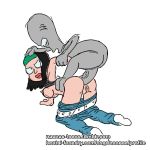 american_dad anal anal_sex animated animated_gif colorized doggy_position functionally_nude gif hayley_smith interspecies lineart nacnac rape roger_(american_dad) white_background