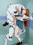 1_boy 1_girl 1boy 1girl a10_nerve_clips asuka_langley_souryuu clothed clothed_female female female_human human licking_neck long_hair long_red_hair male male/female mass_production_eva monster neon_genesis_evangelion no_panties optionaltypo penis_in_pussy questionable_consent red_hair redhead school_uniform sex shirt skirt skirt_lift socks uniform vaginal vaginal_penetration vaginal_sex