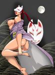  1girl absurd_res areola ass barefoot beauty_mark big_breasts breasts erect_nipples feet fox_mask fundoshi high_res japanese_clothes kimono kunai kunimitsu kunimitsu_(tekken) kunoichi legs lipstick long_hair makeup masa_(mk2244) mask milf mole moon namco night night_sky ninja nipples obi panties red_hair red_lips sash sideboob split_ponytail tekken tekken_1 tekken_2 tekken_tag_tournament tekken_tag_tournament_2 thighs tied_hair twin_tails weapon white_panties 