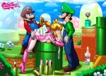 1up doggy_position fellatio gif handjob luigi mario oral piranha_plant princess_peach spitroast super_mario_bros. tekuho_(artist)