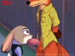 1boy 1girl 2016 2_anthros animated animated_gif anthro anthro/anthro anthro_only bottomless canine clothed clothing disney dragk duo erection fellatio female female_anthro fox fur furry gif hands_behind_back inside interspecies judy_hopps lagomorph looking_up low_res male male/female male_anthro mammal neck_tie nick_wilde oral penis predator/prey purple_eyes rabbit recording red_fox sex shirt smile standing testicles two_tone_fur zootopia