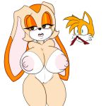 2016 anthro big_breasts big_nipples blood blush breasts canine cream_the_rabbit edit fox furry lagomorph little-gray-bunny mammal miles_"tails"_prower nipples nosebleed nude pussy rabbit sega skullman777