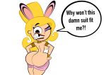 1girl ass blonde_hair breasts bubble_butt cartoon_network codykins123 easter english_text eris_(billy_&_mandy) goddess hair large_ass round_ass simple_background speech_bubble struggling sweating teeth text the_grim_adventures_of_billy_and_mandy tiara tooth_gap transparent_background wide_hips