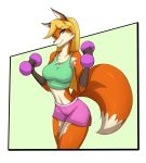 blonde_hair bridgette_(udragoon) fox furaffinity furry udragoon vixen vulpine working_out