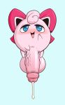 blue_background blue_eyes blush full_body hyper_penis jigglypuff penis pokemon precum simple_background testicles xingscourge