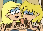 2girls gif leni_loud lincoln_loud lori_loud minus8 multiple_girls oral tagme the_loud_house