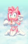 1girl amy_rose anthro breasts clothed clothing furry gloves green_eyes hedgehog mammal nitro sega sif sif_(artist) underwear video_games