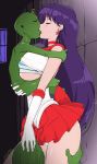  alien between_breasts between_legs bishoujo_senshi_sailor_moon blush breasts choker closed_eyes earrings erect_nipples gloves hair high_resolution hino_rei holding huge_breasts jewelry kissing leotard long monster paizuri panchira panties purple_hair sailor_mars school_uniform serafuku skirt thighs troll underwear uniform upskirt 