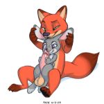 1girl 2016 anthro canine cum cum_on_face disney duo erection fox furry handjob judy_hopps lagomorph male mammal nick_wilde penis rabbit sex testicles white_background xylas zootopia