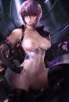 1girl breasts ghost_in_the_shell hair motoko_kusanagi purple_hair pussy sakimichan solo