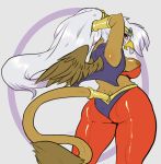 1girl 2016 anthro areola avante92 avian big_breasts breasts clothing cosplay erect_nipples feathered_wings feathers friendship_is_magic furry gilda_(mlp) gryphon hair high_res long_hair my_little_pony nipples shantae shantae_(character) shantae_(cosplay) wings