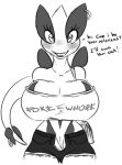 1girl big_breasts breasts clothed clothing ear_piercing legendary_pokémon lugia monochrome nintendo piercing pokemon seii3 video_games zxx3