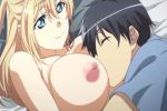  1girl ane_yome_quartet animated animated_gif anime blonde_hair bouncing_breasts breast_smother breasts erect_nipples face_between_breasts gif hanabishi_momone head_between_breasts hentai hidaka_kouki huge_breasts mary_jane_(company) nipples 