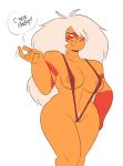 1girl alien big_breasts bikini breasts cartoon_network cleavage herny jasper jasper_(steven_universe) long_hair muscle nipples pubic_hair sling_bikini smile steven_universe white_hair yellow_eyes