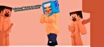  3boys1girl 3d_(artwork) glasses hijab ice_chikurin ice_cream jeonghyeon59066 mine-imator minecraft neko party 