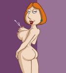 1girl areolae ass big_breasts breasts family_guy hair lois_griffin milk nipples odin3000 orange_hair sexy_ass solo teeth