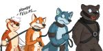 anthro ball_gag bdsm black_jaguar bondage bound dialogue disney duo english_text feline furry gag gagged gully gully_(character) hands_behind_back harness jaguar male mammal open_mouth paintfox renato_manchas robbie_(rotten_robie) simple_background source_request spots text white_background zootopia