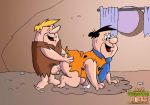  all_fours anal barney_rubble cum doggy_position fred_flintstone just_cartoon_dicks penis smile testicles the_flintstones yaoi 