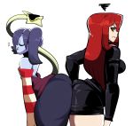 2_girls artist_request ass ass_to_ass big_ass erin_fitzgerald hair_over_one_eye huge_ass huge_breasts lab_zero_games leviathan_(skullgirls) long_hair parasoul_(skullgirls) red_hair sienna_contiello skullgirls squigly_(skullgirls) stitched_mouth vaginal yellow_eyes zombie_girl