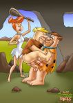  anal angry barney_rubble club fred_flintstone hugging just_cartoon_dicks penis smile testicles the_flintstones wilma_flintstone yaoi 