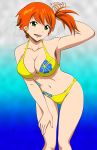 alluring andrewtodaro bikini breasts deviantart floral_print insanely_hot kasumi_(pokemon) misty pokemon swimsuit yellow_bikini yellow_swimsuit