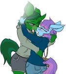 1girl after_kiss anthro bbsartboutique blush fan_character female/female friendship_is_magic furry hair hair_grab horn hugging love mammal my_little_pony saliva