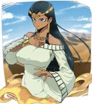 big_breasts black_hair blue_eyes breasts dark_skin egyptian ishizu_ishtar yu-gi-oh! yuu-gi-ou