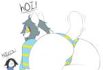  anthro ass ass_focus cat clothed clothing ensayne feline furry mammal panties presenting presenting_hindquarters temmie temmie_(undertale) undertale undertale_(series) underwear video_games white_background 