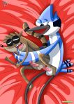 anal anal_sex bird blue_fur brown_fur gay interspecies mordecai penis raccoon rear_deliveries regular_show rigby yaoi