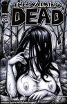  black_hair breasts comic_cover garrett_blair image_comics monochrome nipples the_ring the_walking_dead wet wet_t-shirt yamamura_sadako 