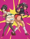  ass ass_to_ass asuka_(senran_kagura) axel-rosered black_hair homura_(senran_kagura) huge_ass panties senran_kagura 