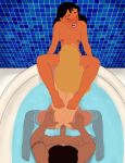  ahegao alluring ass bathroom bathtub bbc breasts closed_eyes dark-skinned_female dark-skinned_male dark_skin david_kawena disney doggy_position f/m/f hands_on_ass interracial licking lifeguard_(lilo_and_stitch) lilo_and_stitch m/f/f nani_pelekai one-piece_tan pussy pussylicking sex tan_line threesome vaginal 